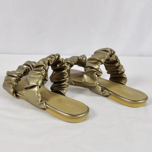 Mod X Gathered Strap Sandals Metallic Gold - Picture 8 of 8
